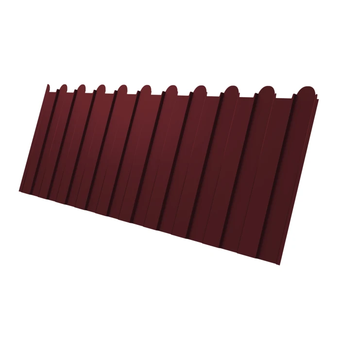 Профнастил фигурный C8 0.45 Полиэстер двусторонний RAL 3005 Красное вино